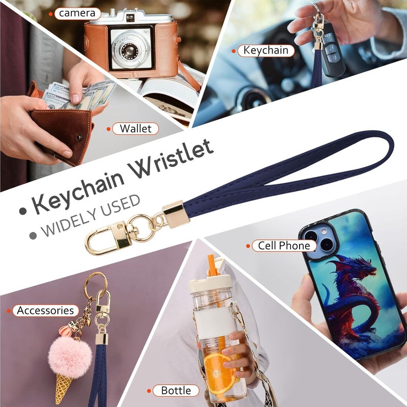 KNGITRYI محافظ معصم صغيرة للنساء حافظة بطاقات ائتمان RFID حافظة مفاتيح معصم حافظة بطاقات ائتمان للنساء (أزرق بحري) - Image 4